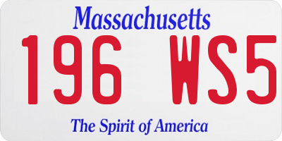 MA license plate 196WS5