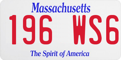 MA license plate 196WS6