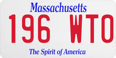 MA license plate 196WT0