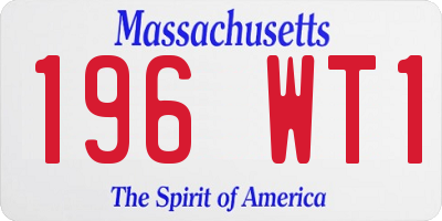 MA license plate 196WT1