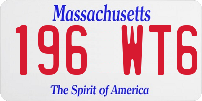 MA license plate 196WT6