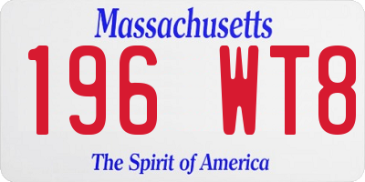MA license plate 196WT8