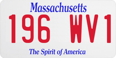 MA license plate 196WV1