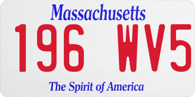 MA license plate 196WV5