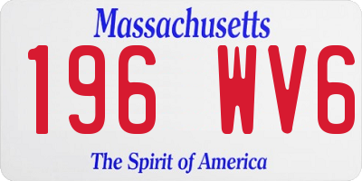 MA license plate 196WV6
