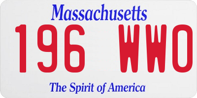 MA license plate 196WW0