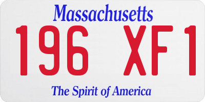 MA license plate 196XF1