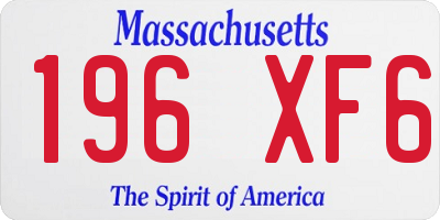 MA license plate 196XF6