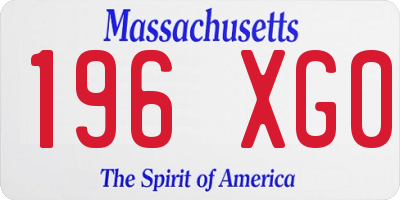 MA license plate 196XG0
