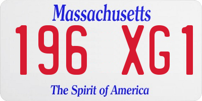 MA license plate 196XG1