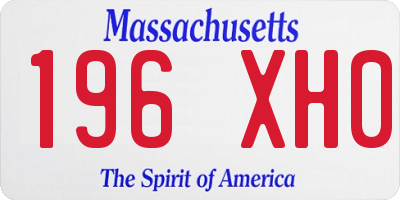 MA license plate 196XH0