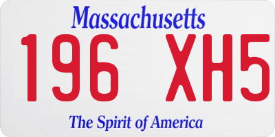 MA license plate 196XH5
