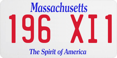 MA license plate 196XI1