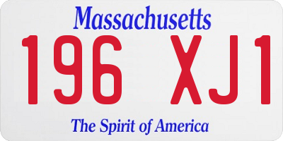 MA license plate 196XJ1