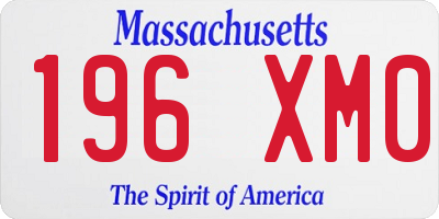 MA license plate 196XM0