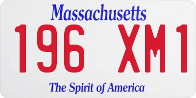 MA license plate 196XM1
