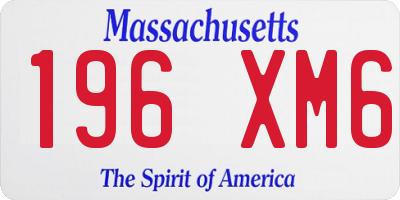 MA license plate 196XM6