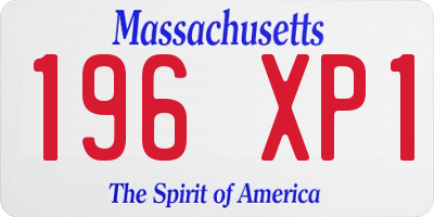 MA license plate 196XP1
