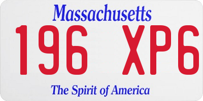 MA license plate 196XP6