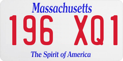 MA license plate 196XQ1