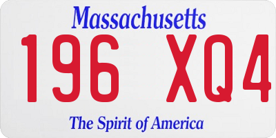 MA license plate 196XQ4