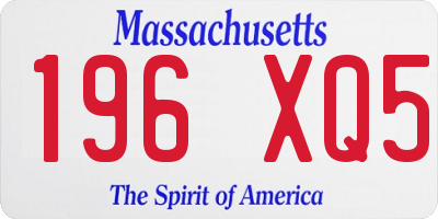 MA license plate 196XQ5