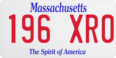 MA license plate 196XR0