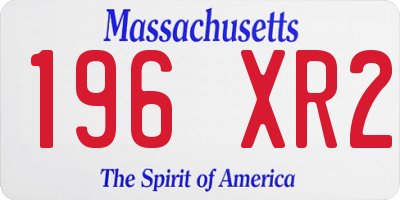 MA license plate 196XR2