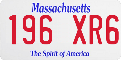 MA license plate 196XR6