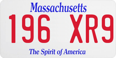 MA license plate 196XR9