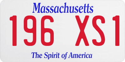 MA license plate 196XS1