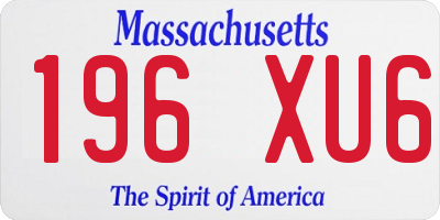 MA license plate 196XU6