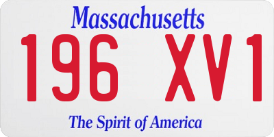 MA license plate 196XV1