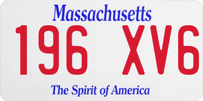 MA license plate 196XV6