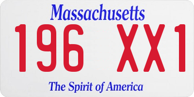 MA license plate 196XX1