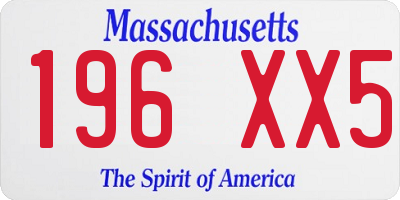 MA license plate 196XX5