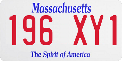 MA license plate 196XY1