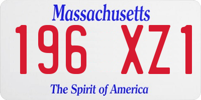 MA license plate 196XZ1