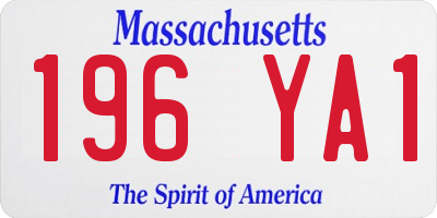 MA license plate 196YA1