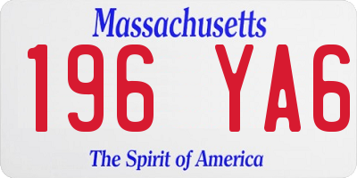 MA license plate 196YA6