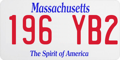 MA license plate 196YB2