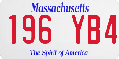 MA license plate 196YB4