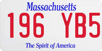 MA license plate 196YB5