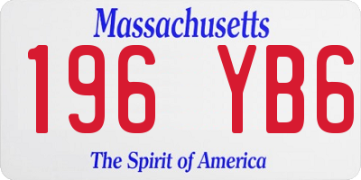 MA license plate 196YB6