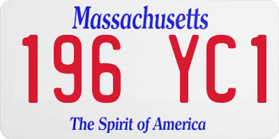 MA license plate 196YC1