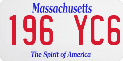 MA license plate 196YC6
