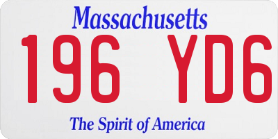 MA license plate 196YD6