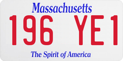 MA license plate 196YE1