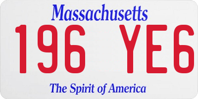 MA license plate 196YE6