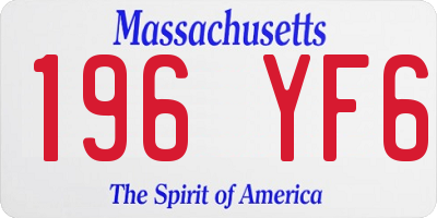 MA license plate 196YF6